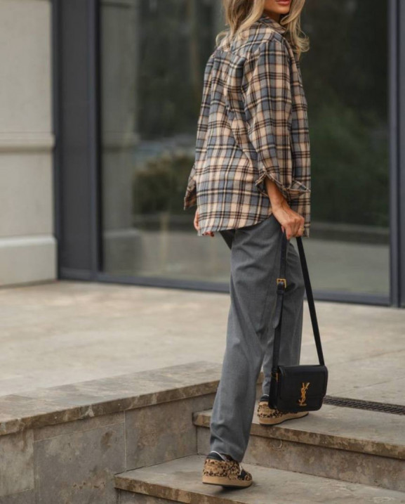 15 сорочка в клітинку з фланелі на ґудзиках